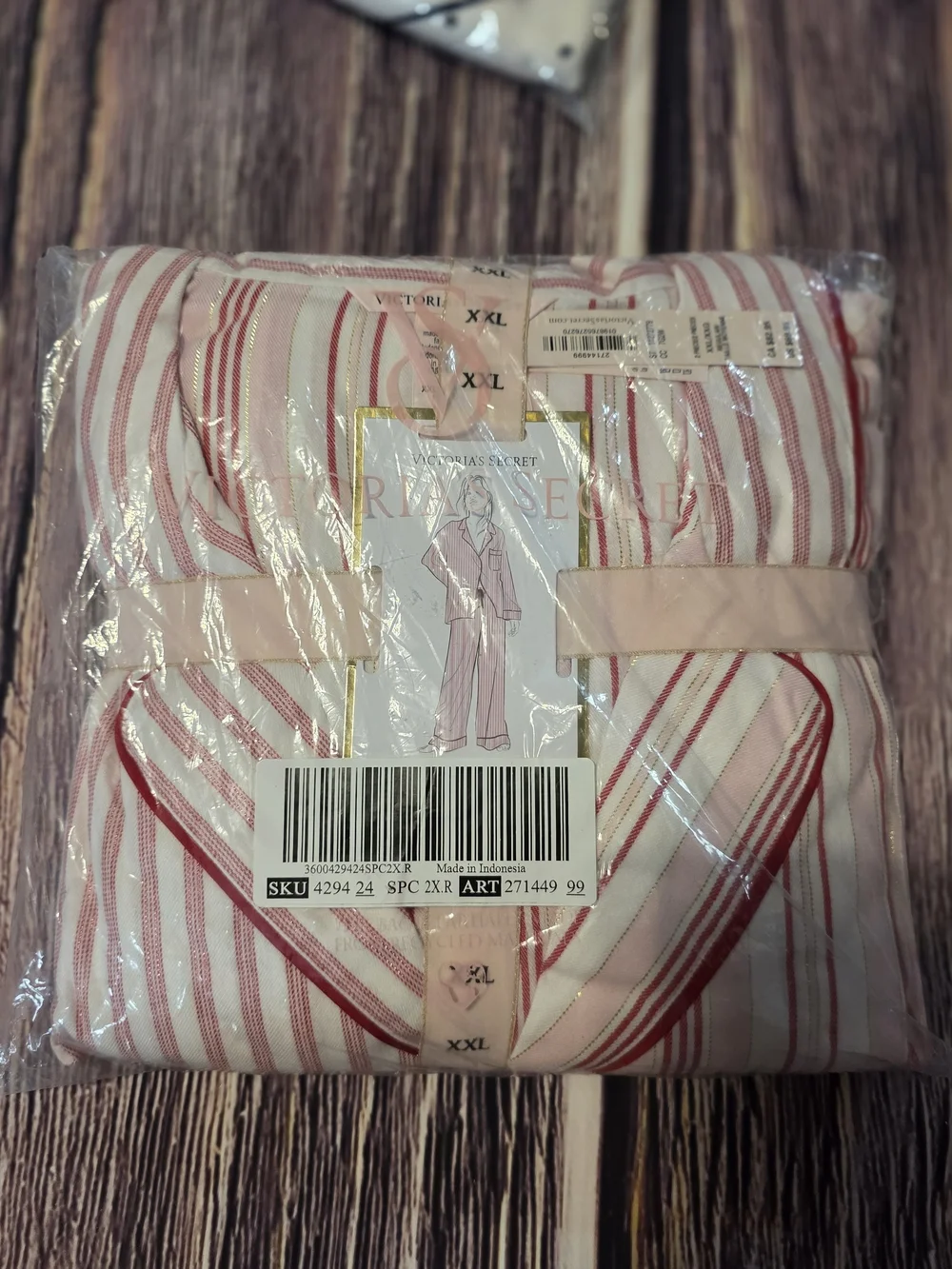 Victoria's Secret Pink & Red Striped Women's Pajama Set